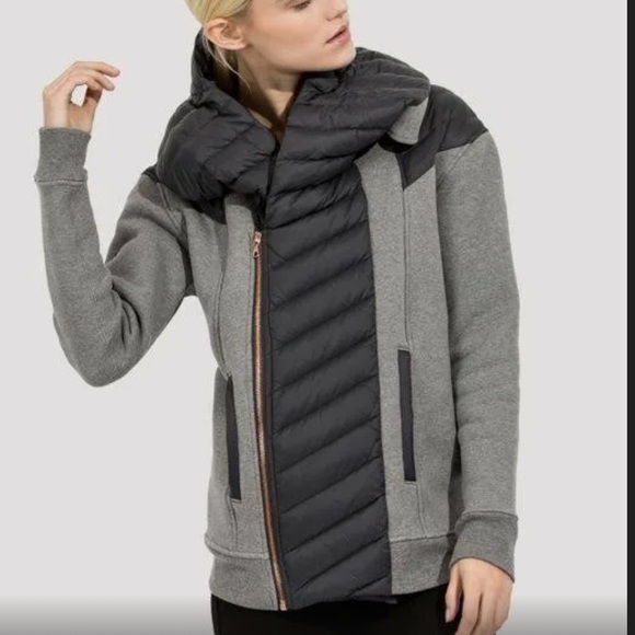 Kit And Ace Liberty French Terry Cashmere Blend/ Down Puffer Jacket Size 4 - Picture 4 of 6